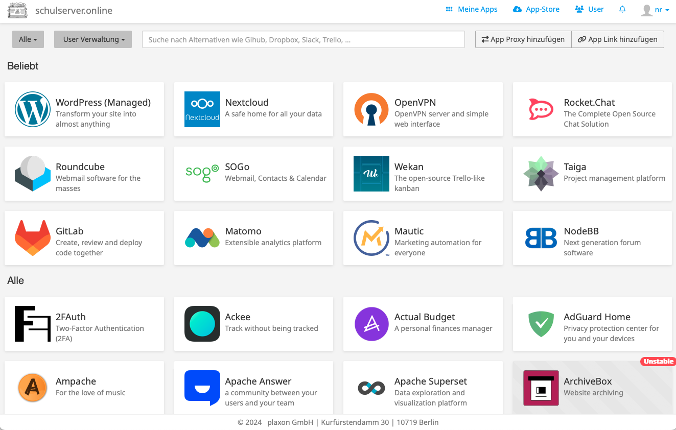 schulserver online-appstore